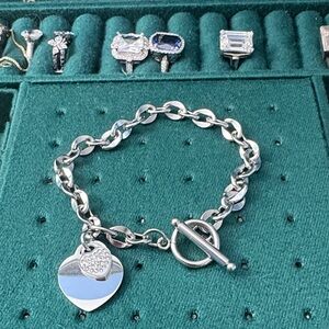 Silver Heart Charm Bracelet